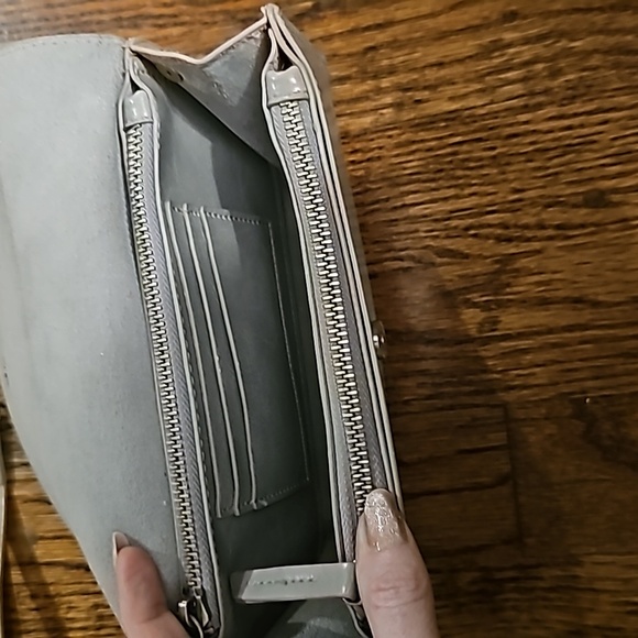 Anthropologie Gray Soft Leather Wristlet Clutch Wallet - Picture 3 of 6